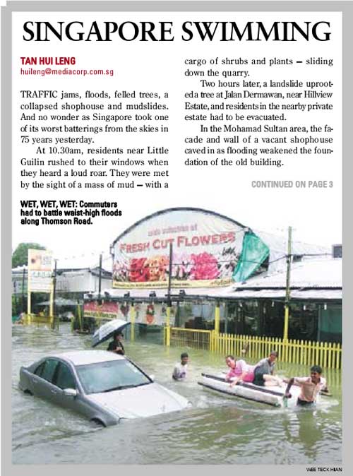 flood in Singapore